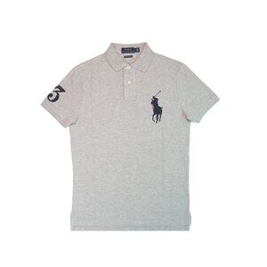 Polo Ralph Lauren Men's Big Pony Mesh Polo, Custom Slim Fit, Gray, MSRP$115 NWT